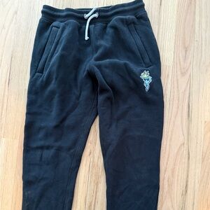GOAT Black Joggers with Embroidered Logo